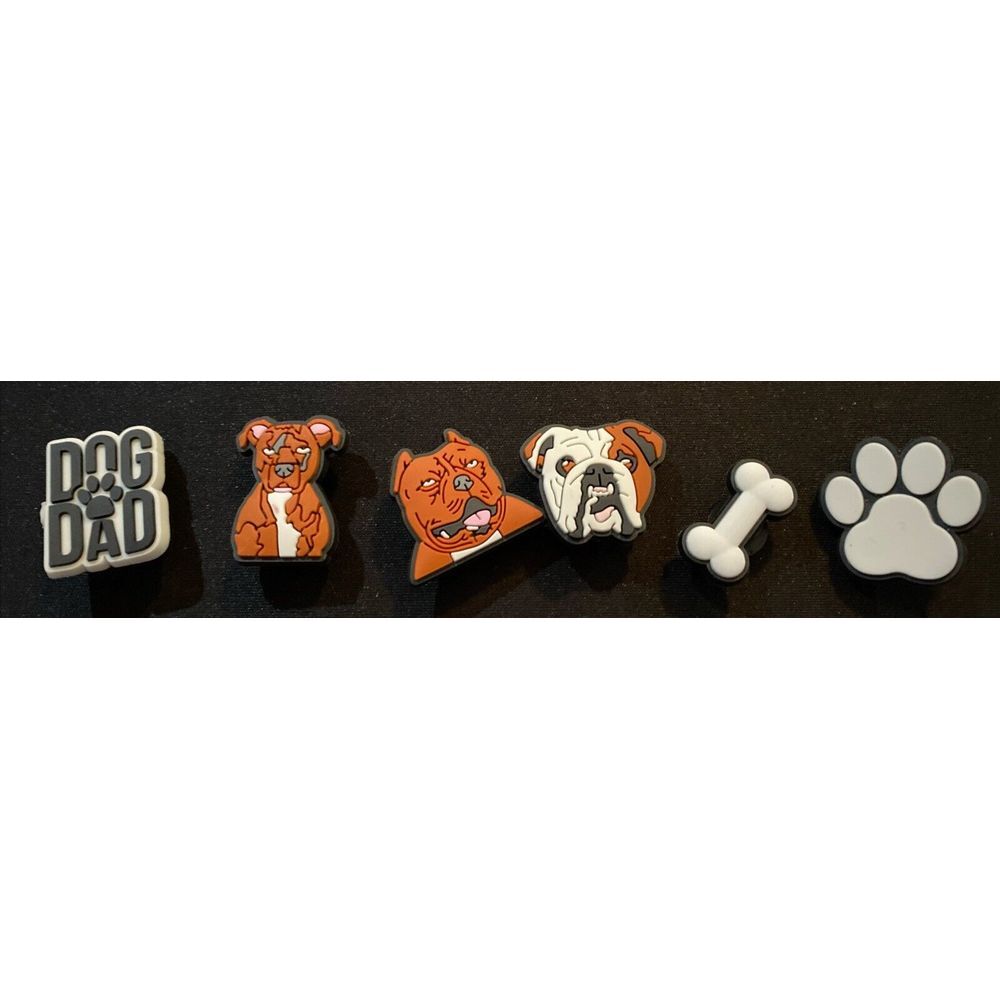 Dog‎ Dad w/ PawPrint Croc Shoe Charms Accessory Six Piece Collection